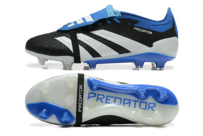 Adidas Predator Elite Foldover Tongue FG Football Boots - Black/White/Blue