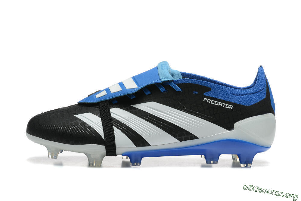 Adidas Predator Elite Foldover Tongue FG Football Boots - Black/White/Blue 3