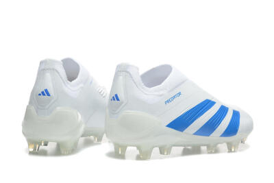 Adidas Predator Elite Laceless FG Football Boots - White/Blue