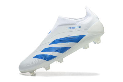 Adidas Predator Elite Laceless FG Football Boots - White/Blue