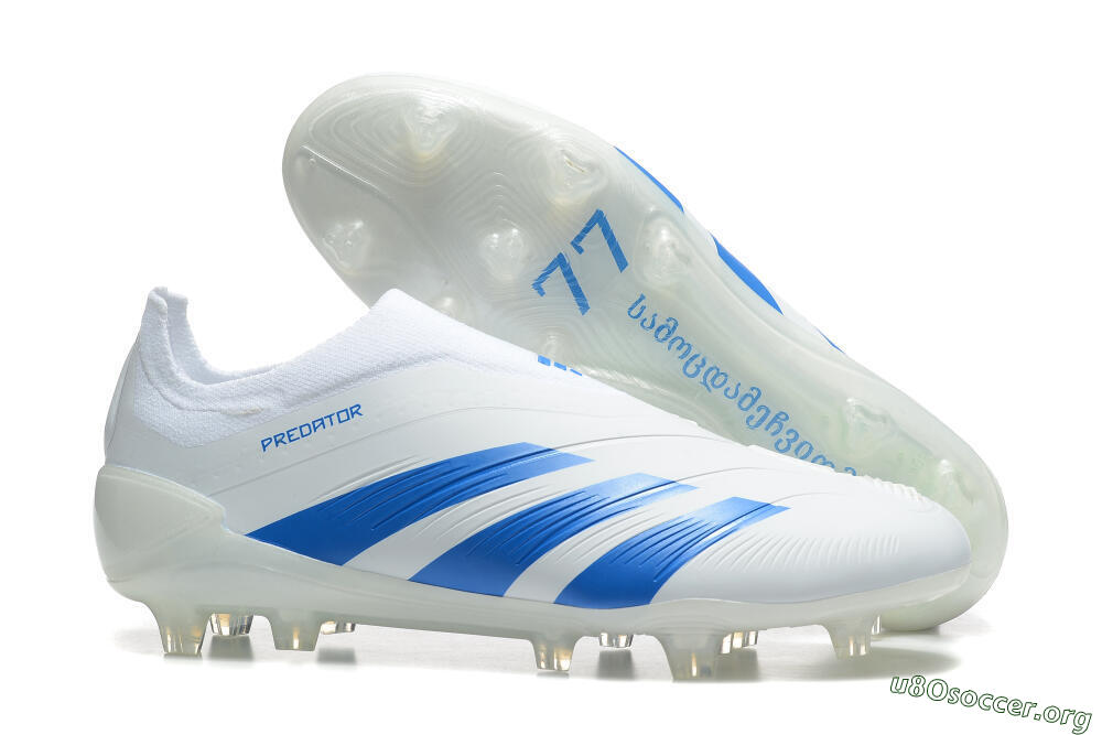 Adidas Predator Elite Laceless FG Football Boots - White/Blue 2