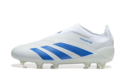 Adidas Predator Elite Laceless FG Football Boots - White/Blue