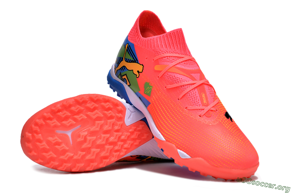 Puma Future 7 Ultimate TF Football Shoes - Red/Blue/Yellow 3