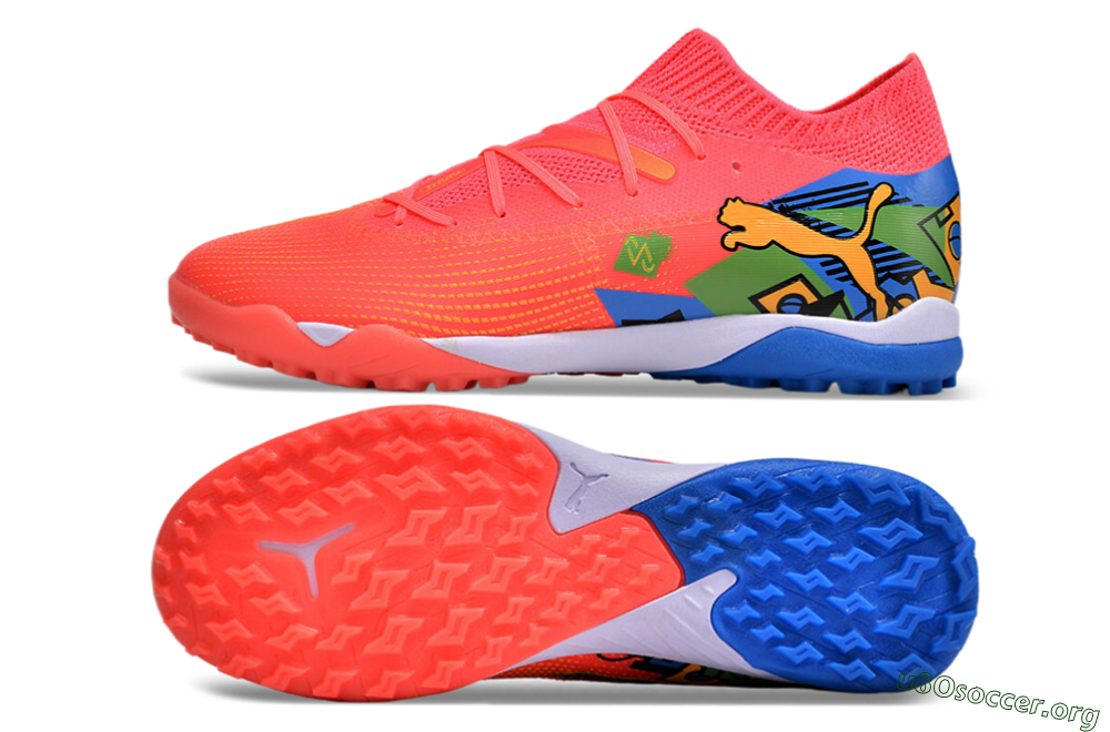 Puma Future 7 Ultimate TF Football Shoes - Red/Blue/Yellow 1