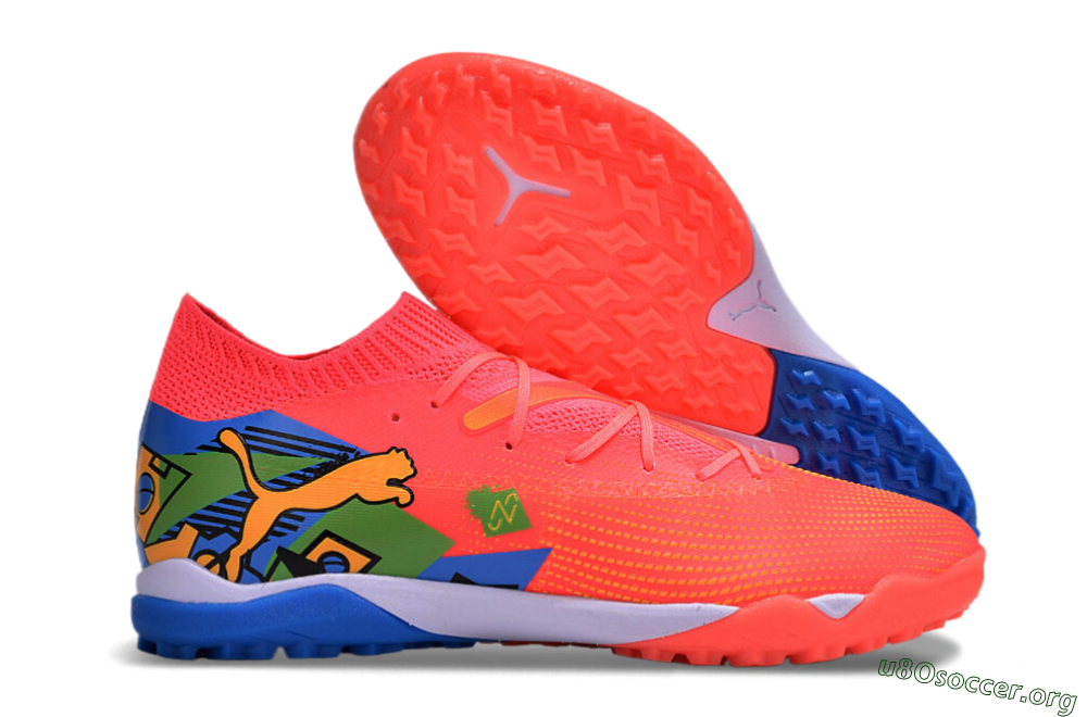 Puma Future 7 Ultimate TF Football Shoes - Red/Blue/Yellow 2