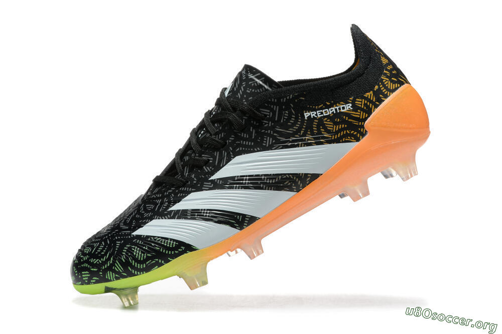 Adidas Predator 24 Elite FG Football Boots - Black/White/Yellow/Orange 5