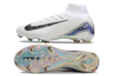 Nike Air Zoom Mercurial Superfly 10 Elite FG Football Boots - White/Black/Blue/Gold