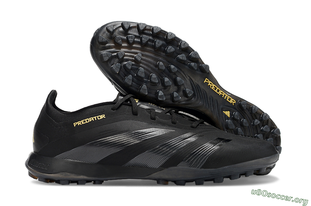 Adidas Predator 24 Elite TF Football Shoes - Black/Silver/Yellow 2