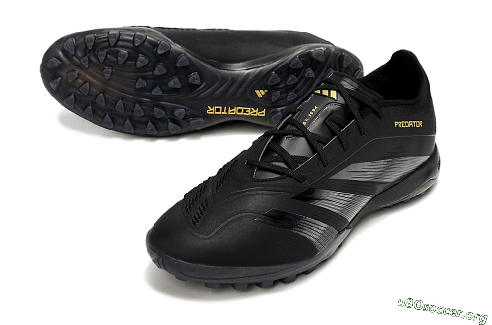 Adidas Predator 24 Elite TF Football Shoes - Black/Silver/Yellow 0