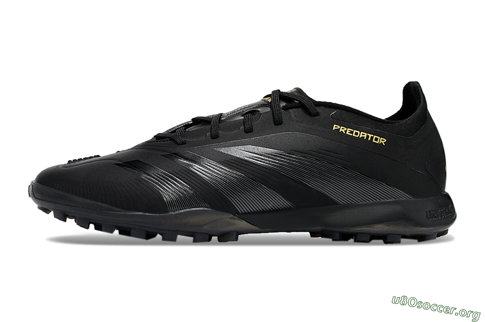 Adidas Predator 24 Elite TF Football Shoes - Black/Silver/Yellow 3
