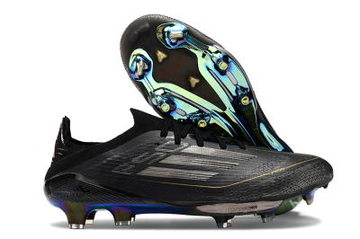 Adidas F50+ Lightstrike Pro FG Football Boots - Core Black/Iron Metallic/Gold Metallic