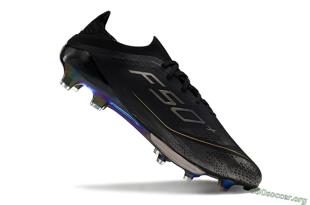 Adidas F50+ Lightstrike Pro FG Football Boots - Core Black/Iron Metallic/Gold Metallic 4