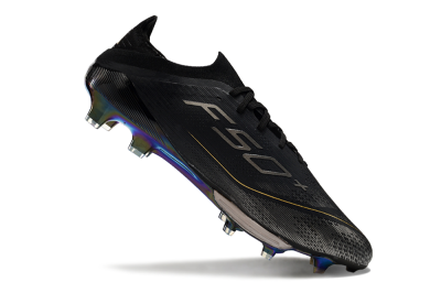 Adidas F50+ Lightstrike Pro FG Football Boots - Core Black/Iron Metallic/Gold Metallic