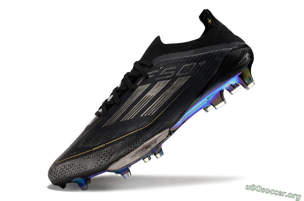 Adidas F50+ Lightstrike Pro FG Football Boots - Core Black/Iron Metallic/Gold Metallic 5