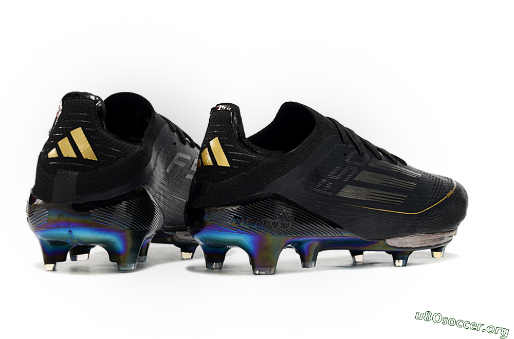 Adidas F50+ Lightstrike Pro FG Football Boots - Core Black/Iron Metallic/Gold Metallic 6