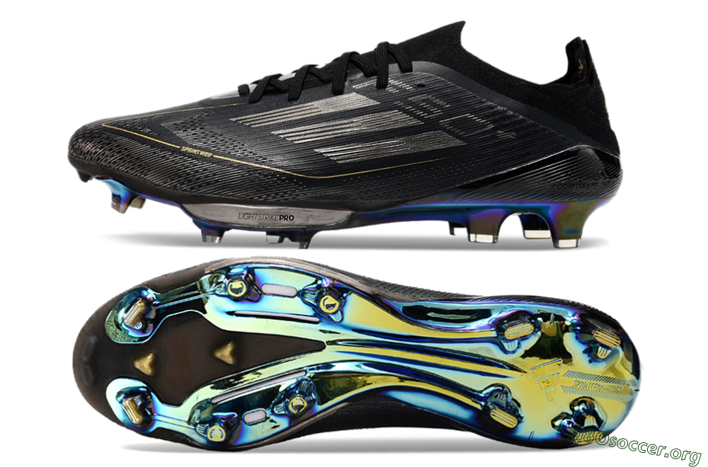 Adidas F50+ Lightstrike Pro FG Football Boots - Core Black/Iron Metallic/Gold Metallic 1