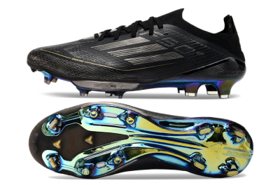 Adidas F50+ Lightstrike Pro FG Football Boots - Core Black/Iron Metallic/Gold Metallic