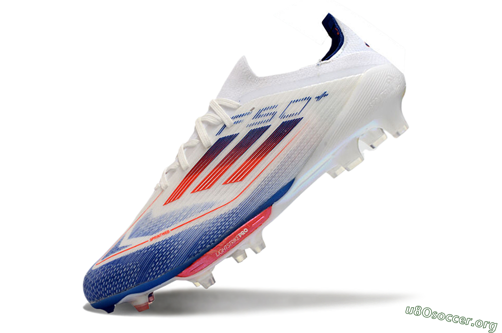 Adidas F50+ Lightstrike Pro FG Football Boots - Cloud White/Solar Red/Lucid Blue 5