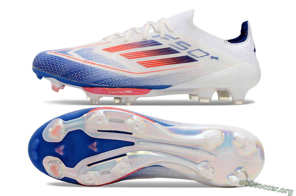 Adidas F50+ Lightstrike Pro FG Football Boots - Cloud White/Solar Red/Lucid Blue 1