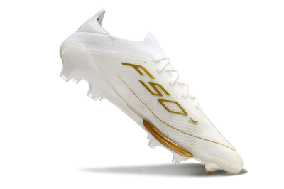 Adidas F50+ Lightstrike Pro FG Football Boots - Cloud White/Gold Metallic/Cloud White
