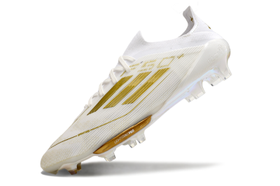Adidas F50+ Lightstrike Pro FG Football Boots - Cloud White/Gold Metallic/Cloud White