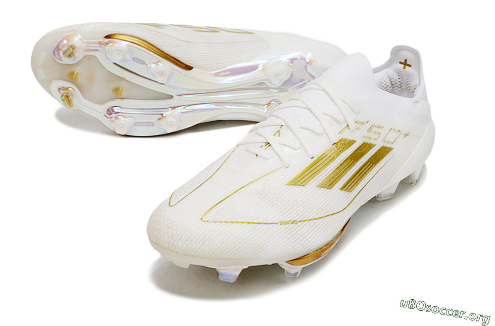 Adidas F50+ Lightstrike Pro FG Football Boots - Cloud White/Gold Metallic/Cloud White 0