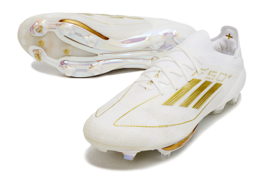 Adidas F50+ Lightstrike Pro FG Football Boots - Cloud White/Gold Metallic/Cloud White