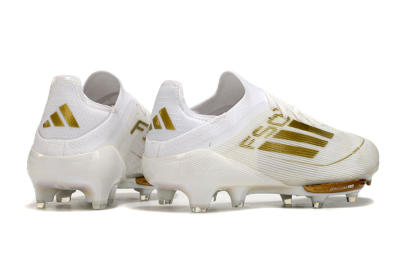 Adidas F50+ Lightstrike Pro FG Football Boots - Cloud White/Gold Metallic/Cloud White
