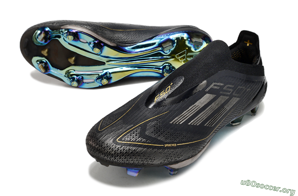 Adidas F50+ Lightstrike Pro Laceless FG Football Boots - Core Black/Iron Metallic/Gold Metallic 0