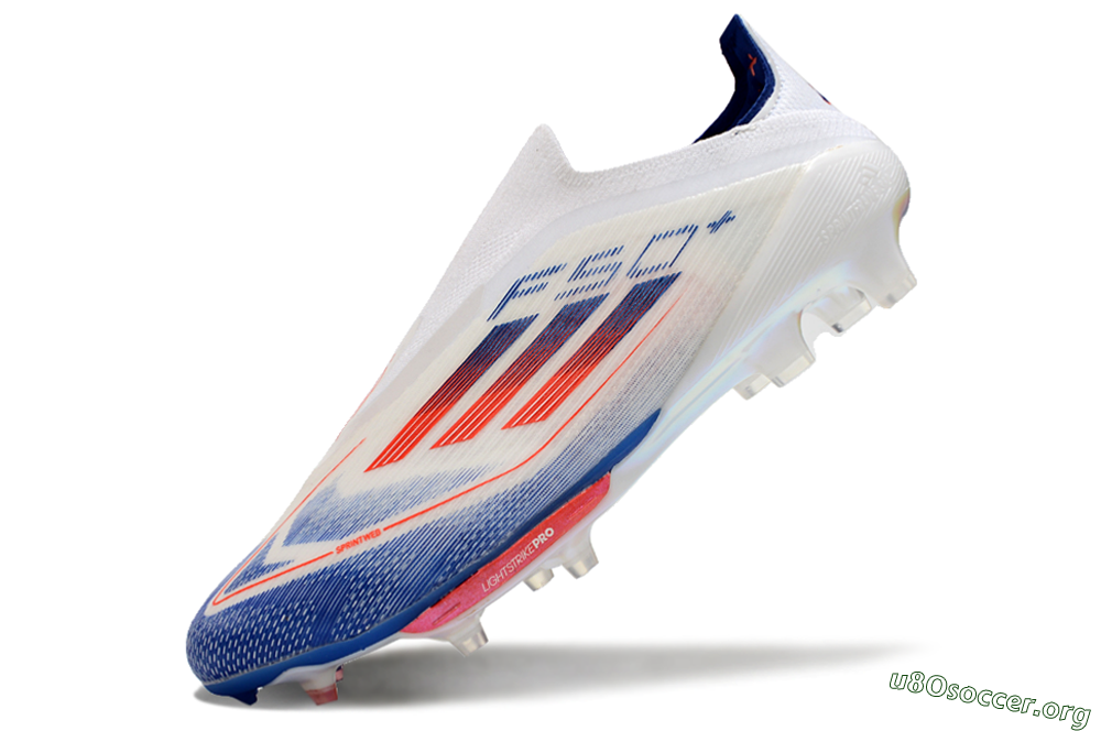 Adidas F50+ Lightstrike Pro Laceless FG Football Boots - Cloud White/Solar Red/Lucid Blue 5