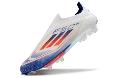 Adidas F50+ Lightstrike Pro Laceless FG Football Boots - Cloud White/Solar Red/Lucid Blue