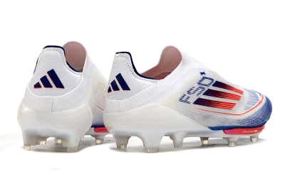 Adidas F50+ Lightstrike Pro Laceless FG Football Boots - Cloud White/Solar Red/Lucid Blue