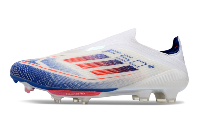 Adidas F50+ Lightstrike Pro Laceless FG Football Boots - Cloud White/Solar Red/Lucid Blue