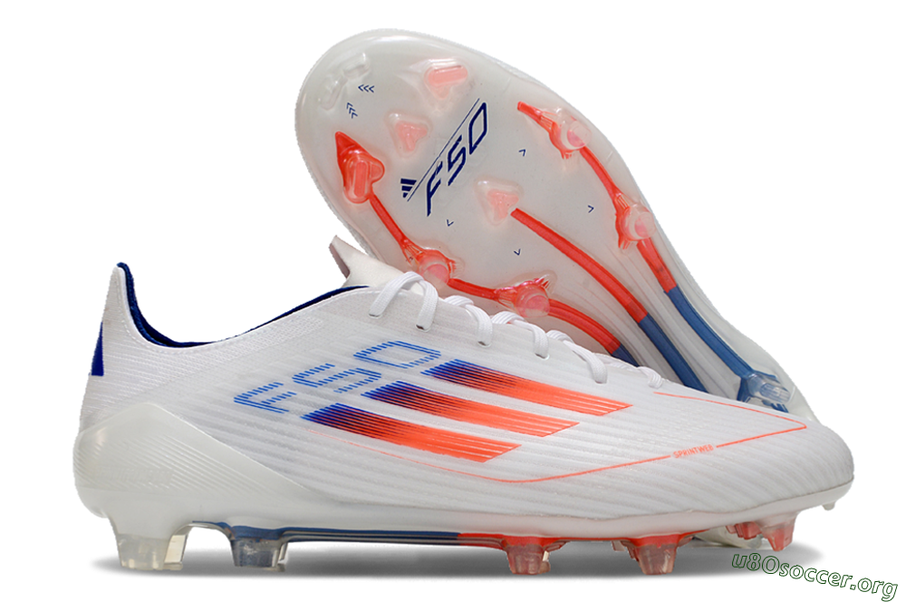 Adidas F50 Elite FG Football Boots - White/Red/Blue 2