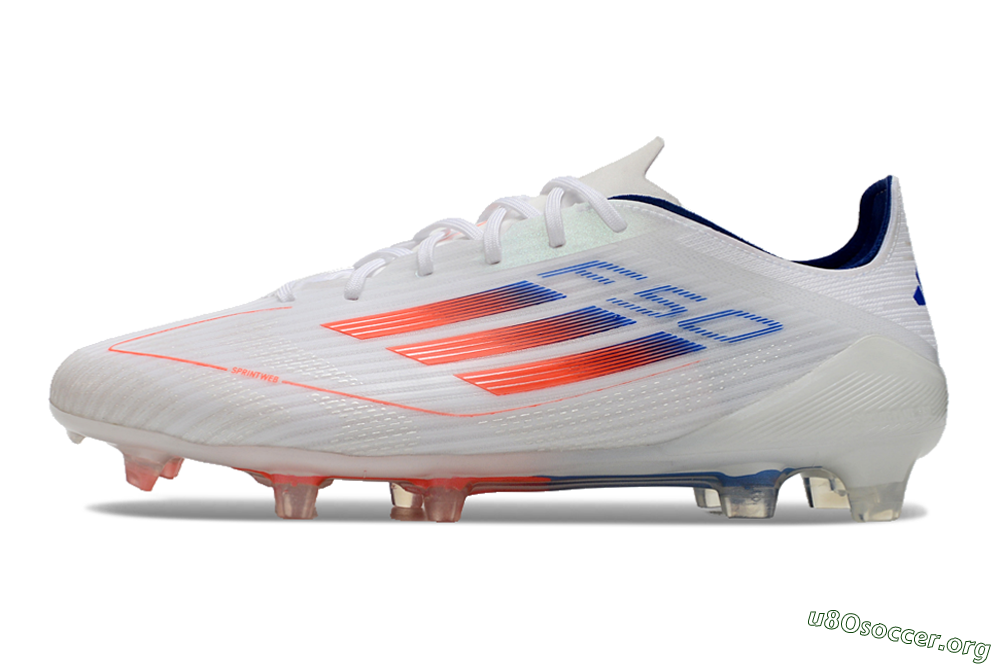 Adidas F50 Elite FG Football Boots - White/Red/Blue 3