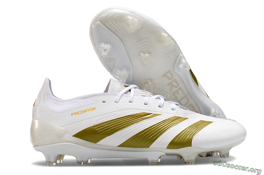 Adidas Predator Elite 24 FG Football Boots - Beige/White/Gold 2