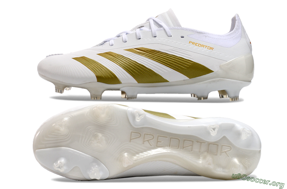Adidas Predator Elite 24 FG Football Boots - Beige/White/Gold 1