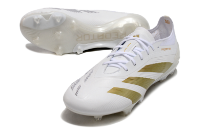 Adidas Predator Elite 24 FG Football Boots - Beige/White/Gold