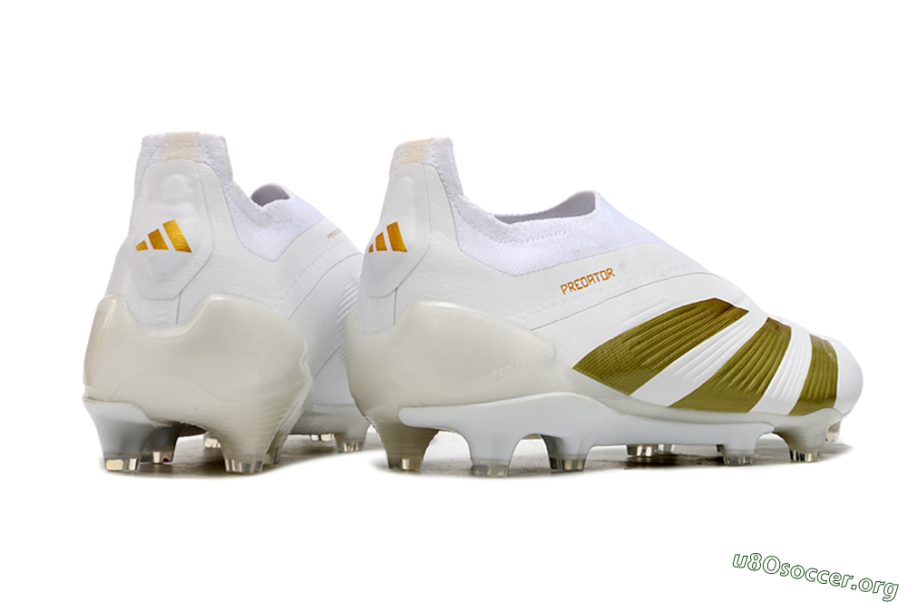 Adidas Predator Elite Laceless FG Football Boots - Beige/White/Gold 6