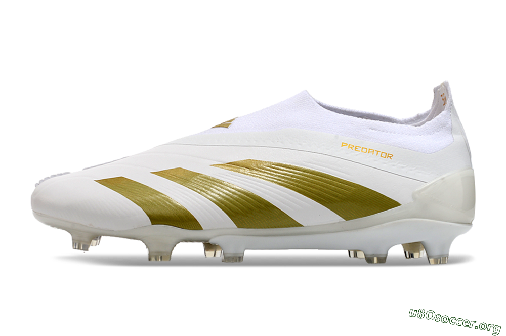 Adidas Predator Elite Laceless FG Football Boots - Beige/White/Gold 3