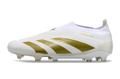 Adidas Predator Elite Laceless FG Football Boots - Beige/White/Gold
