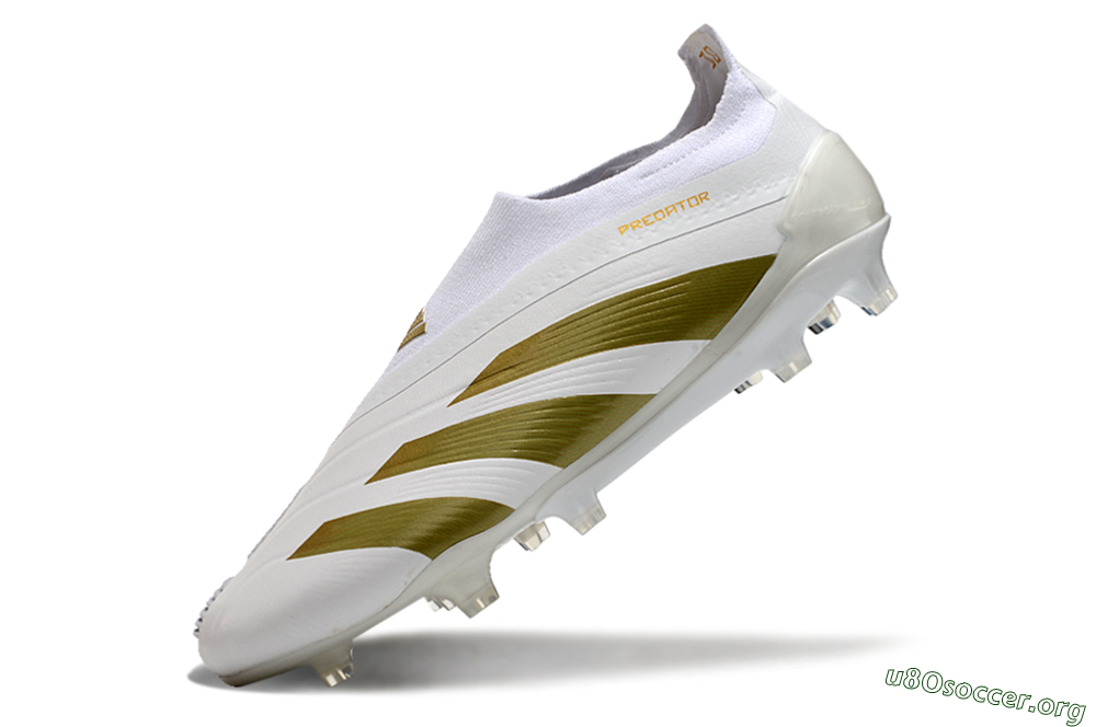 Adidas Predator Elite Laceless FG Football Boots - Beige/White/Gold 5