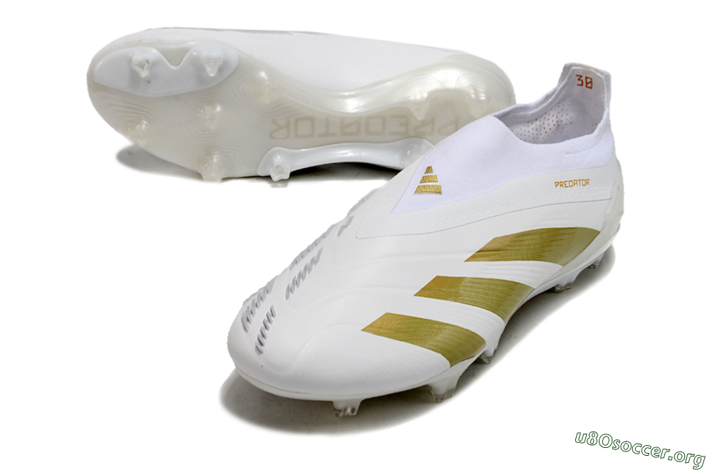 Adidas Predator Elite Laceless FG Football Boots - Beige/White/Gold 0