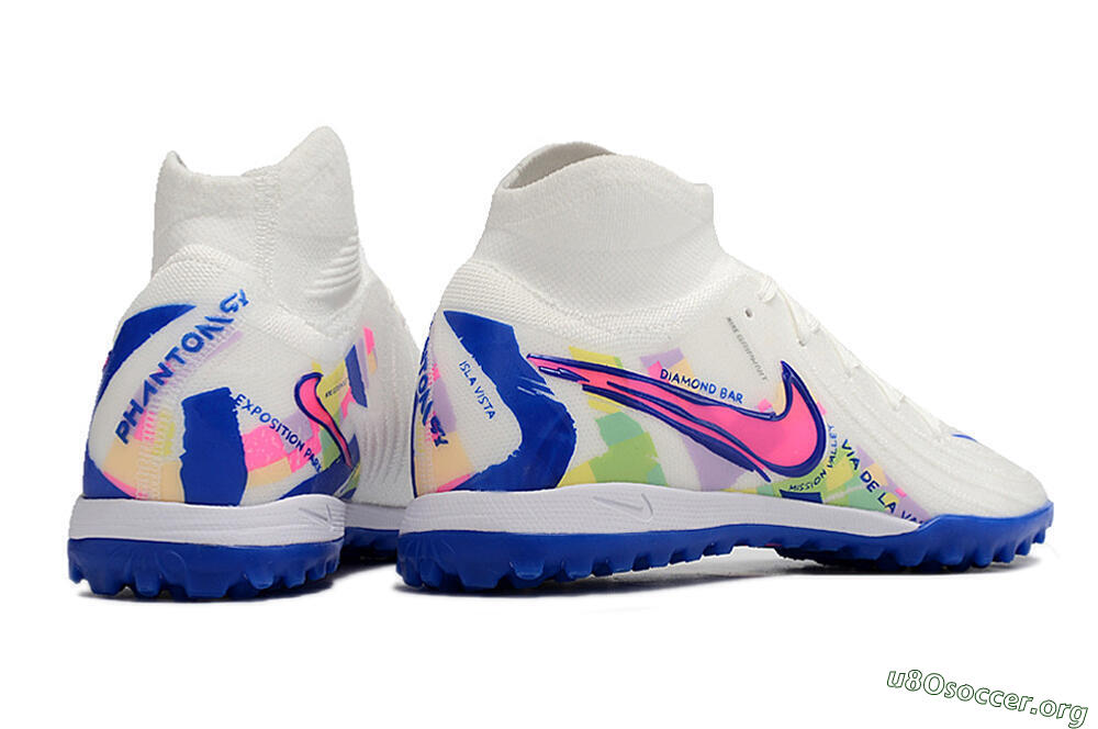 Nike Phantom Luna Elite TF Football Shoes - White/Pink/Blue 6