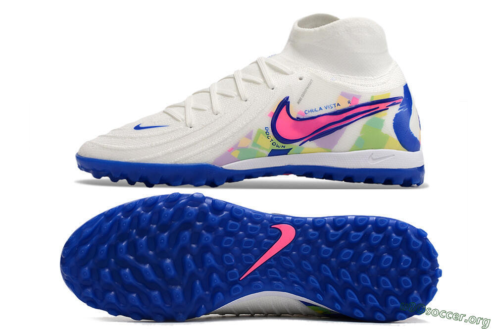 Nike Phantom Luna Elite TF Football Shoes - White/Pink/Blue 1