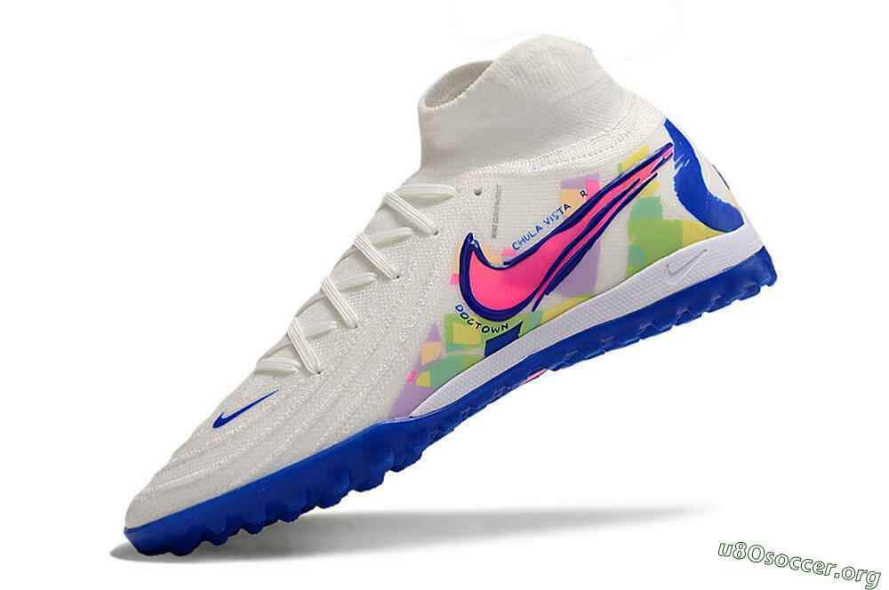 Nike Phantom Luna Elite TF Football Shoes - White/Pink/Blue 5