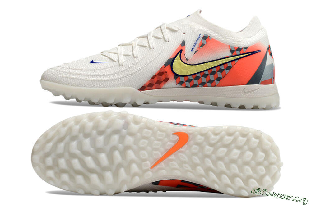 Nike Phantom GX 2 Elite TF Football Shoes - White/Yellow/Pink 1