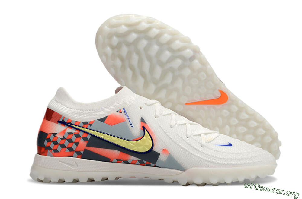 Nike Phantom GX 2 Elite TF Football Shoes - White/Yellow/Pink 2