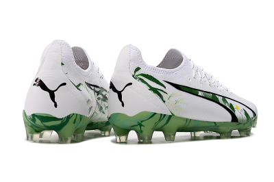 Puma Ultra Ultimate FG Football Boots - White/Black/Green