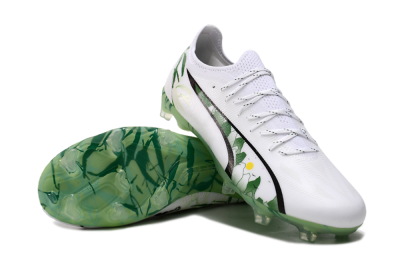 Puma Ultra Ultimate FG Football Boots - White/Black/Green
